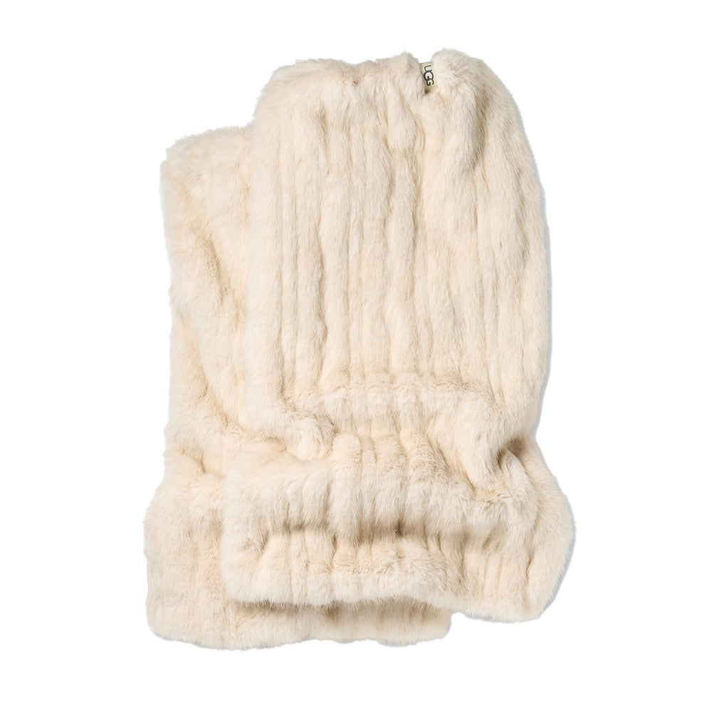 Women's Ismay Faux Fur Legwarmer (Cream) up close