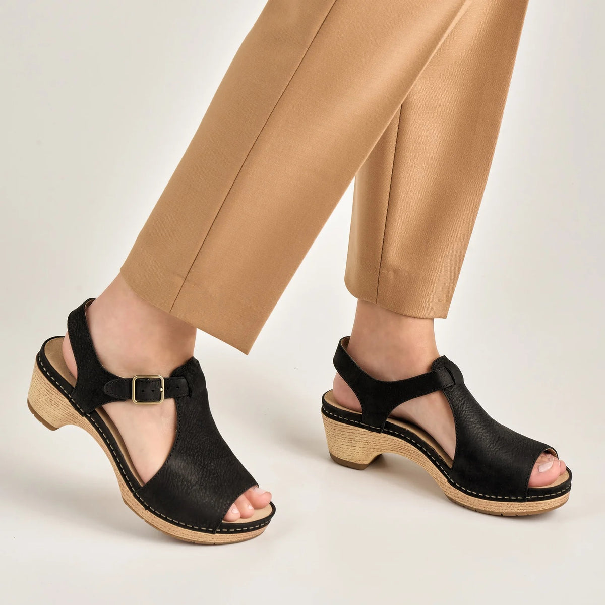 Laverne (Black Milled Nubuck) when worn