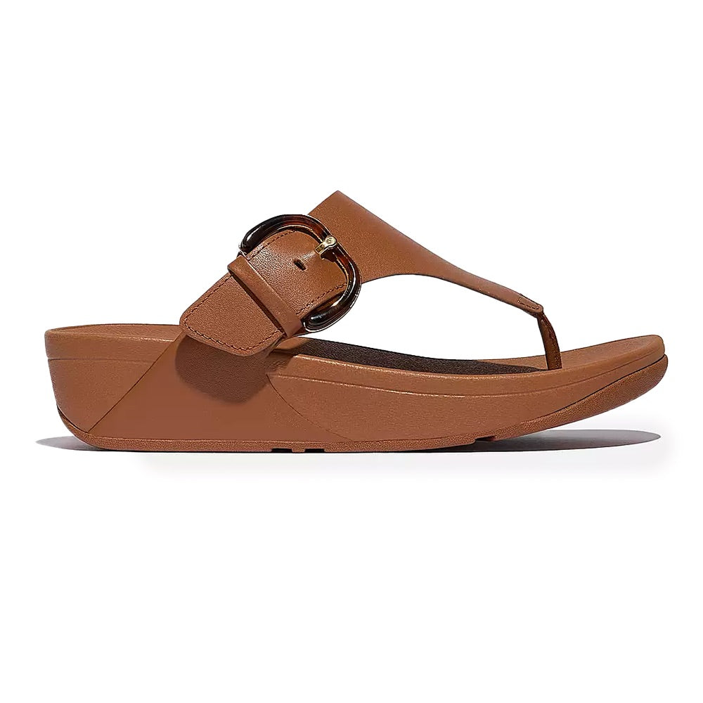 Lulu Resin Buckle Toe-Post (Deep Tan) side
