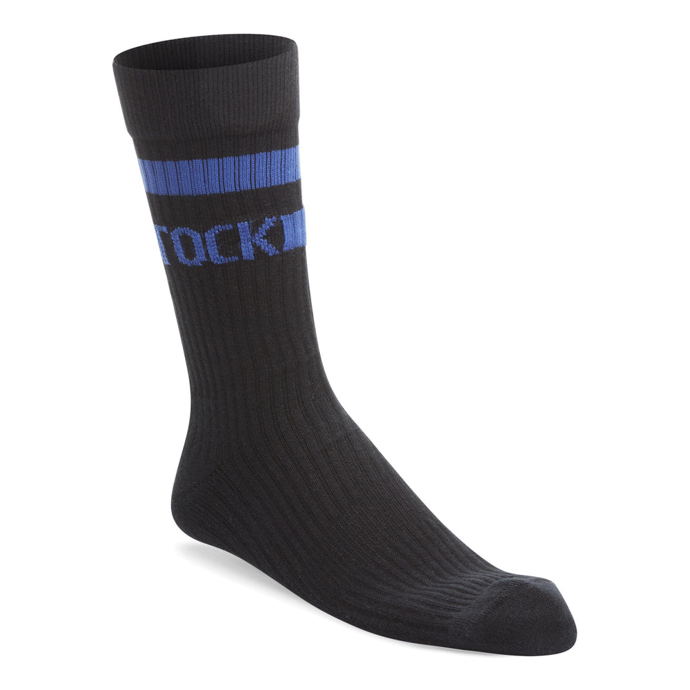 Cotton Crew Stripe Sock (Black)