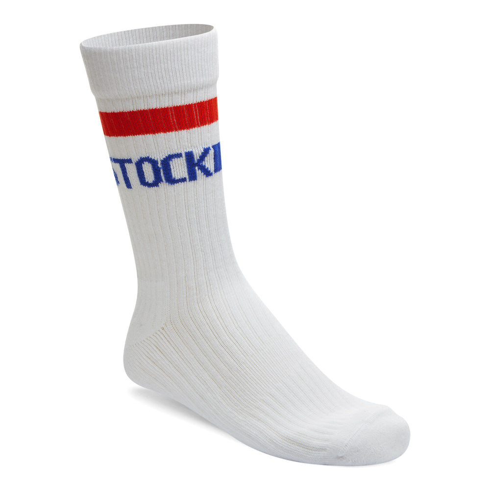 Cotton Crew Stripe Sock (White)