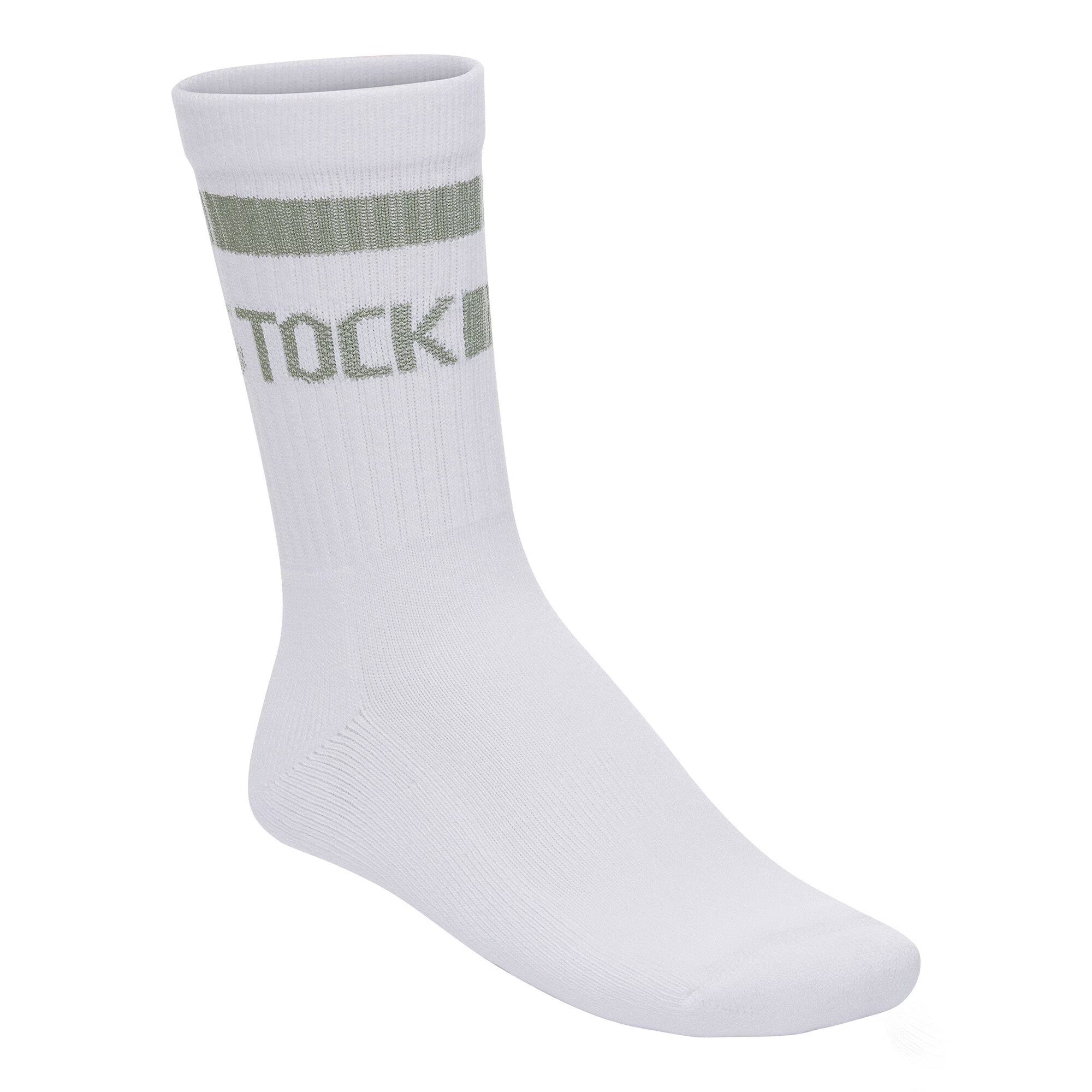 Cotton Crew Stripe Sock (Pure Sage)