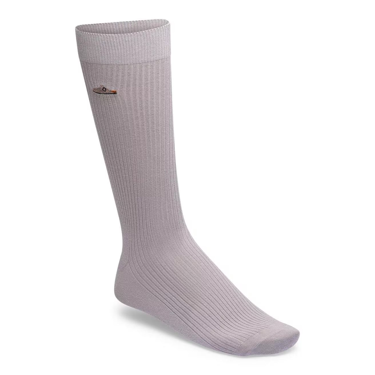Cotton Ribbed Sock (Stone Coin)