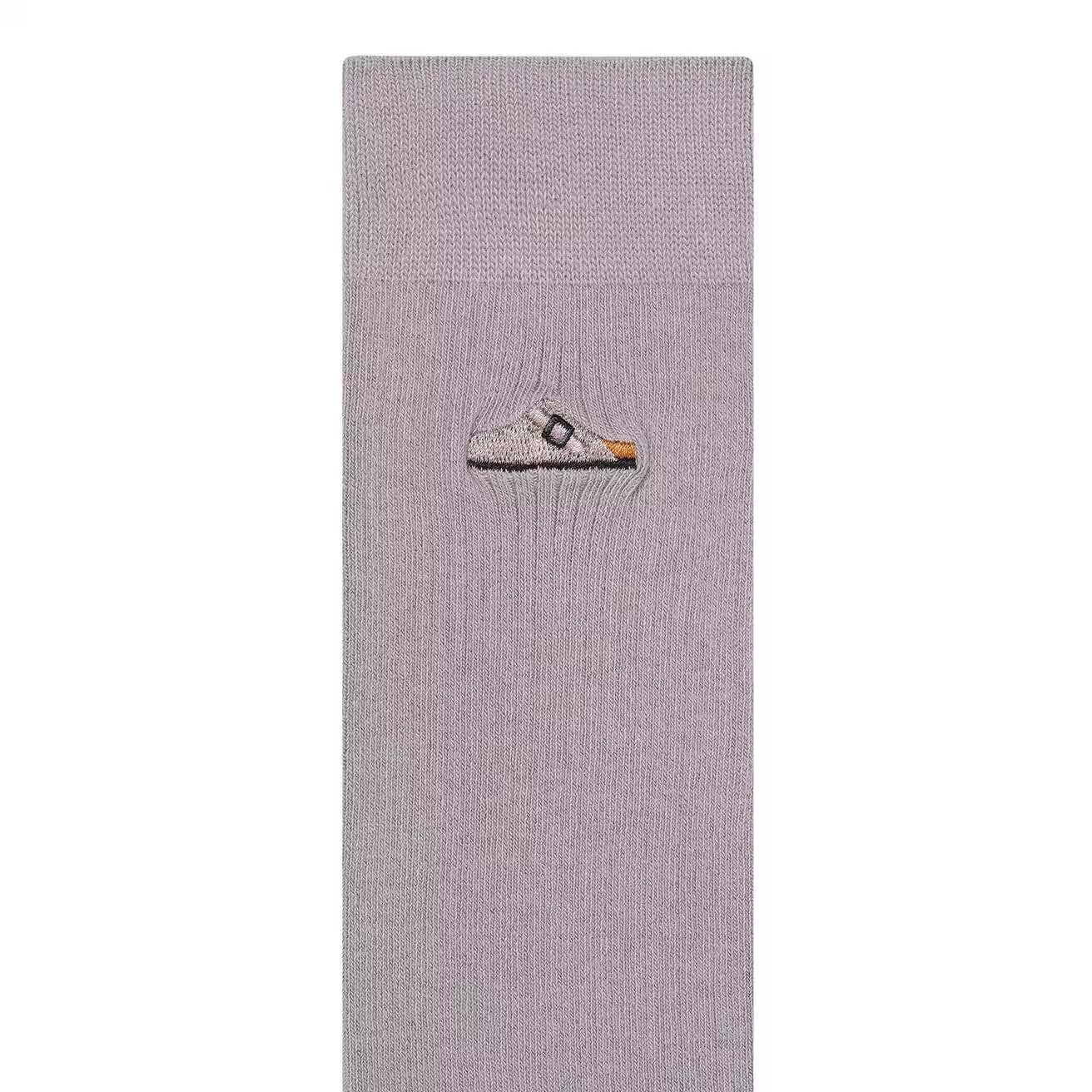 Cotton Ribbed Sock (Stone Coin)-2