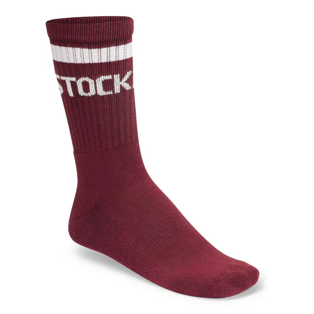 Cotton Crew Stripe Sock (Zinfandel)