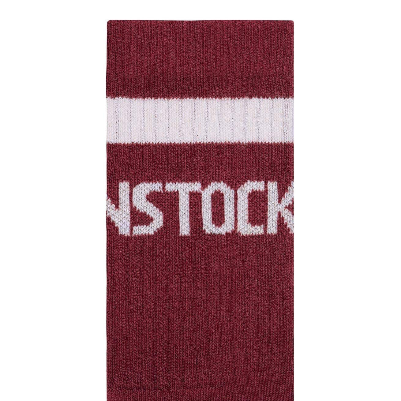 Cotton Crew Stripe Sock (Zinfandel) detail