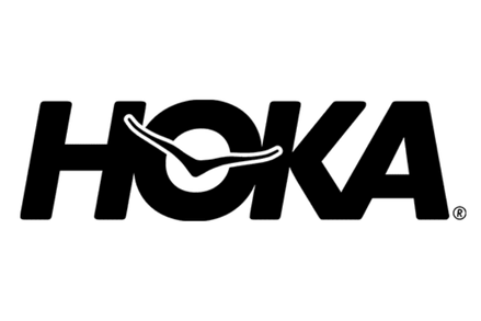 The black HOKA brand logo with a white stylized swoosh over the O, centered on a plain white background.