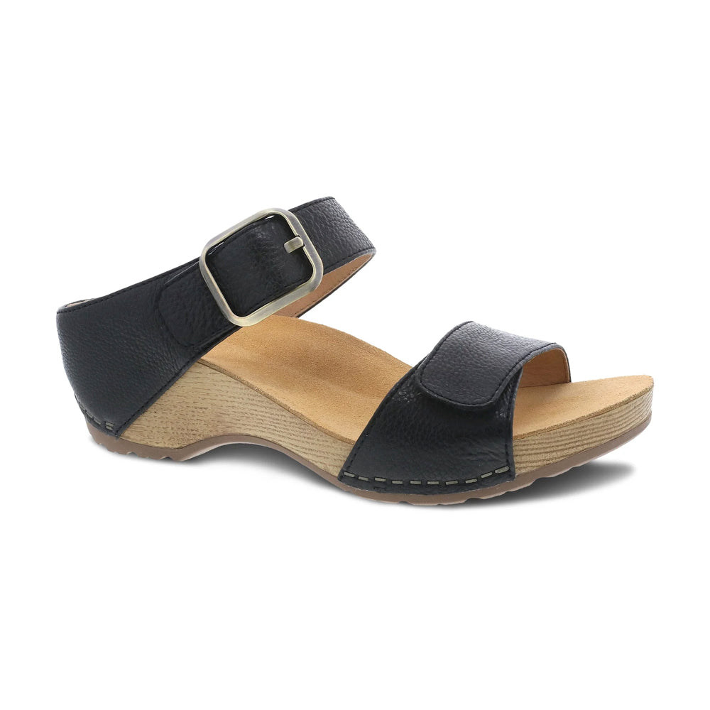 Dansko collection strappy open toe, ankle strap in Black Color
