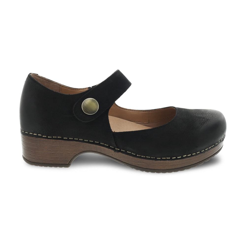 Beatrice is a stylish Mary Jane clog style in Black