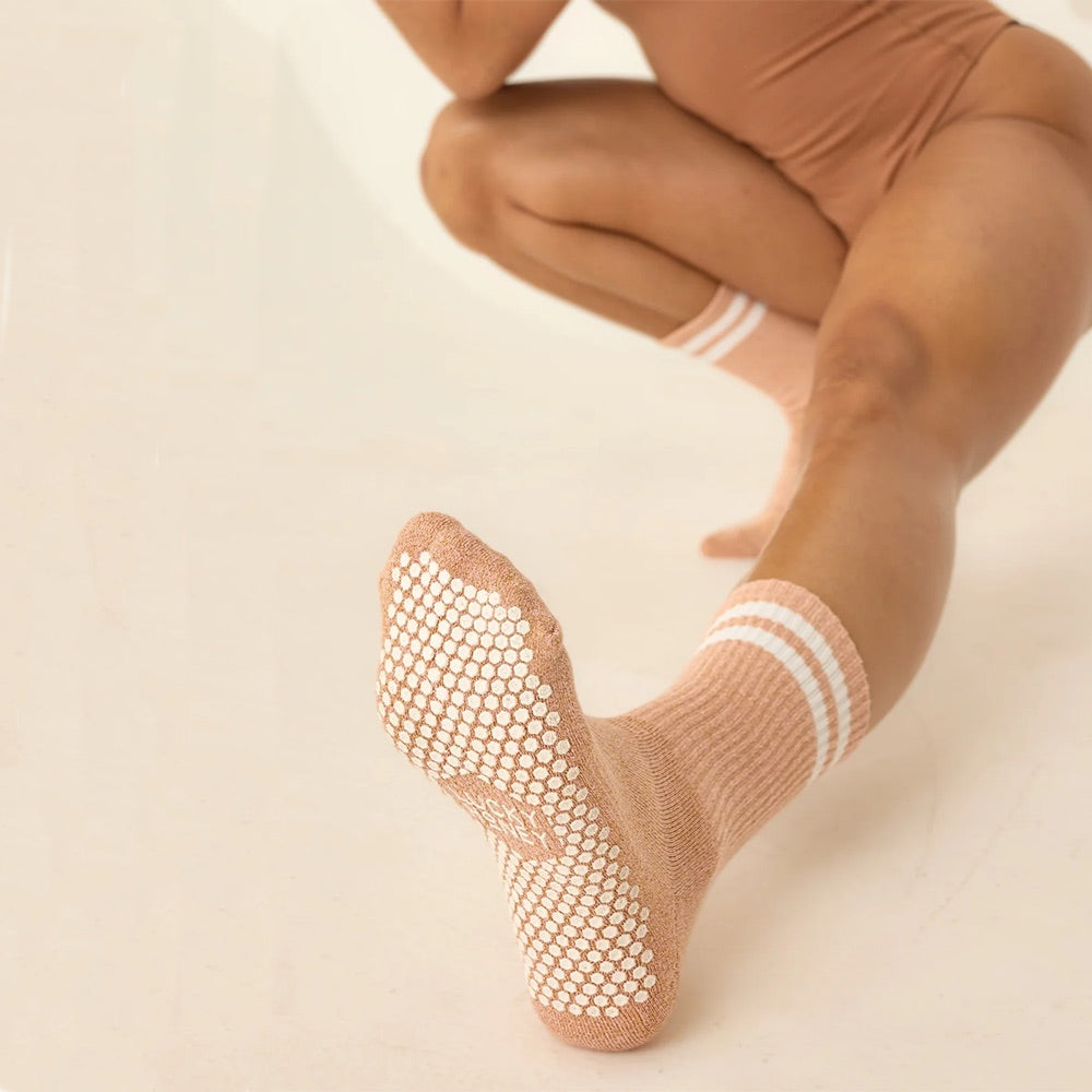 The Dad Sock (Rose Gold) when worn