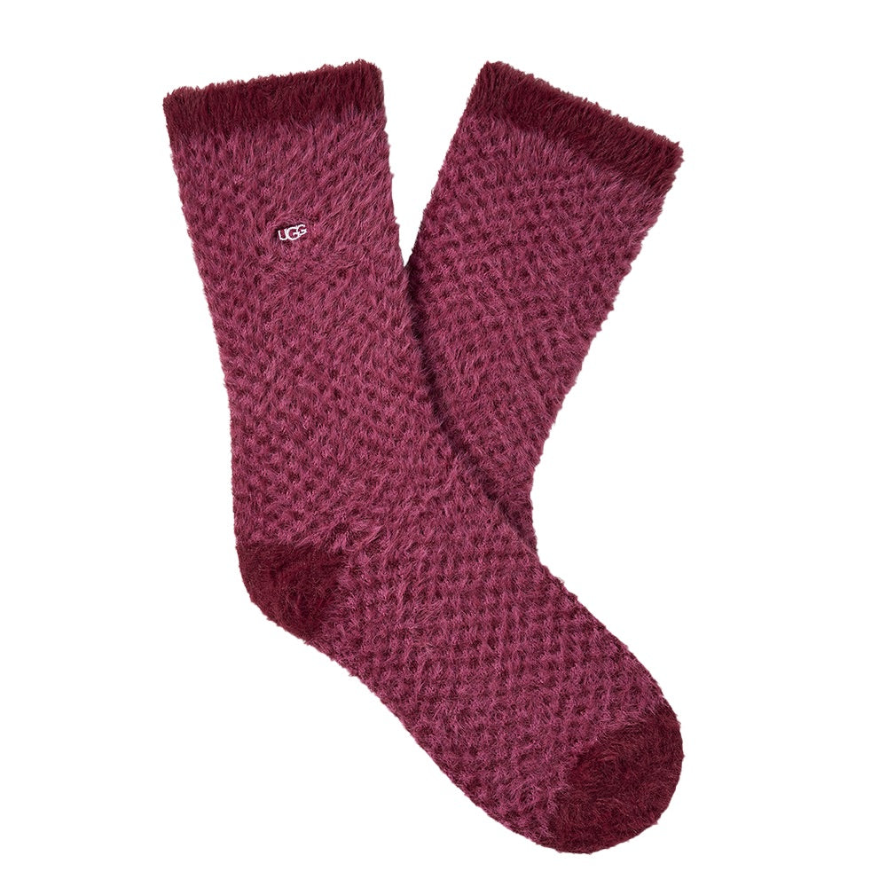 Women's Enlie Crew Socks (COFFEE BERRY / STRAWBERRY CHECK)