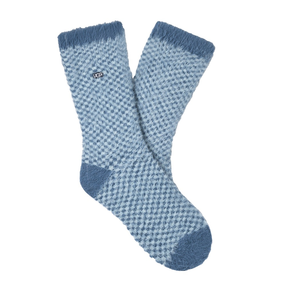 Women's Enlie Crew Socks (TAHOE BLUE / SKY BLUE CHECK)