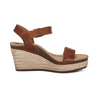 Sydney Quarter Strap Espadrille Wedge in Walnut Color