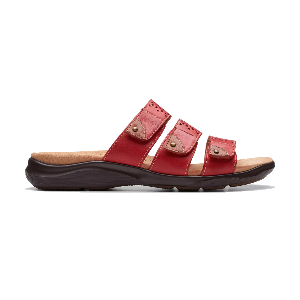 Clarks Kitly Walk slip-on sandal in Cherry Leather