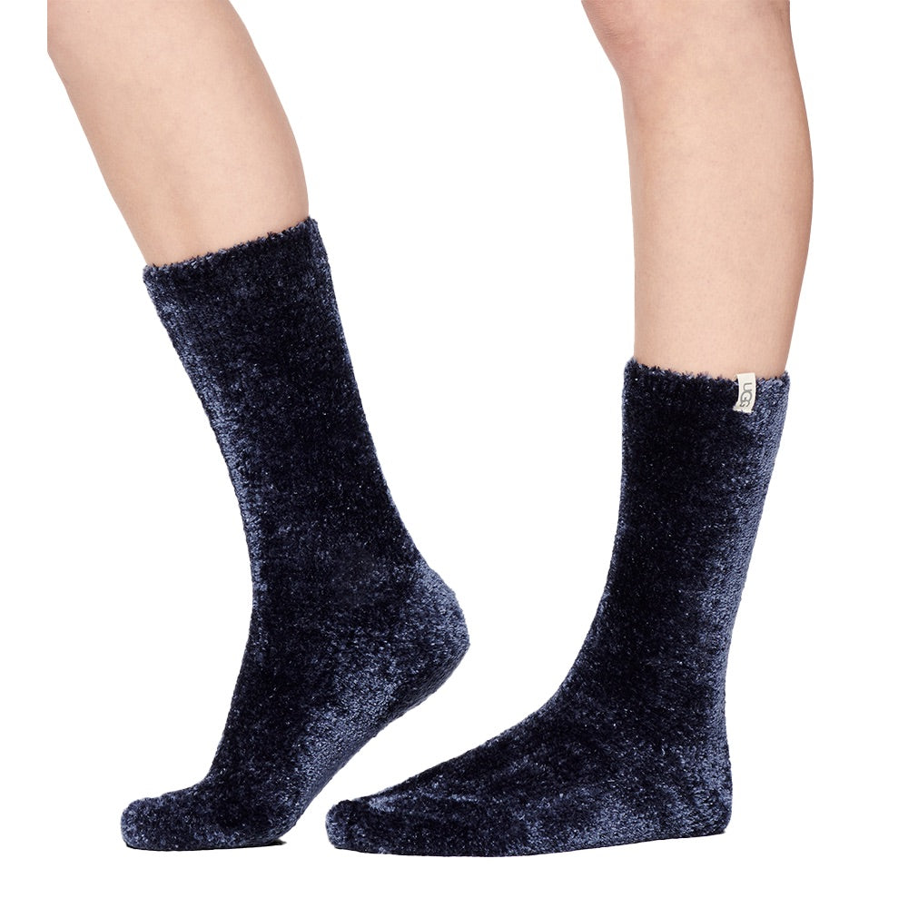 Leda Cozy Sock (Navy) when worn