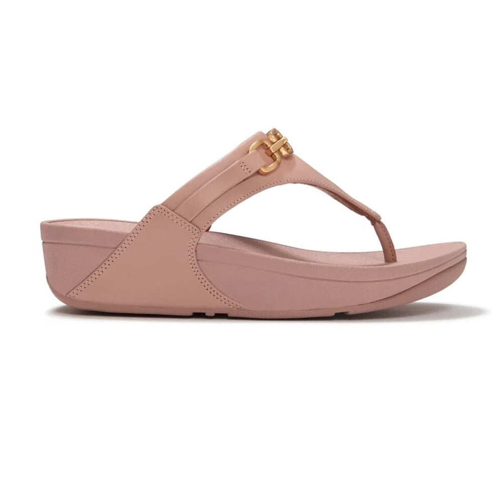 Women's Lulu Chain Leather Toe-Post (Clay Blush) side