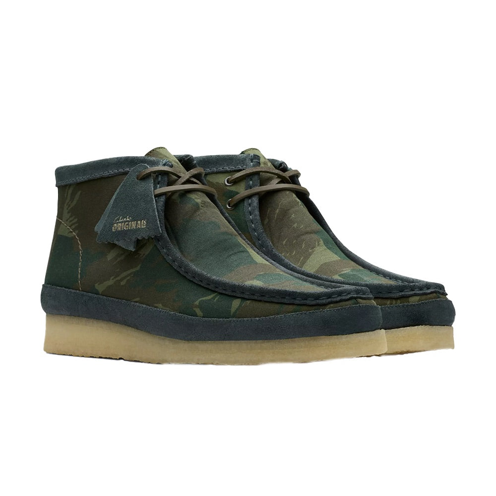 Men's Wallabee Boot Harajuku (Green Camo) pair