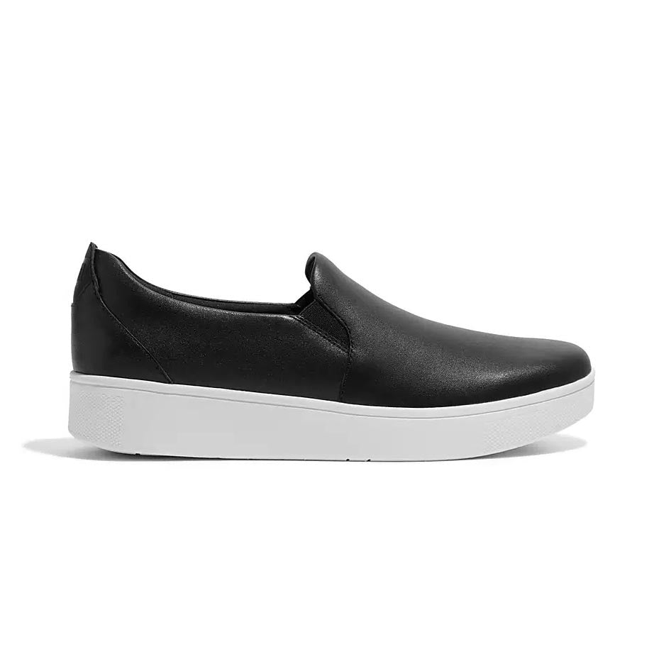 Rally Leather Slip-On Skate Sneakers (Black)