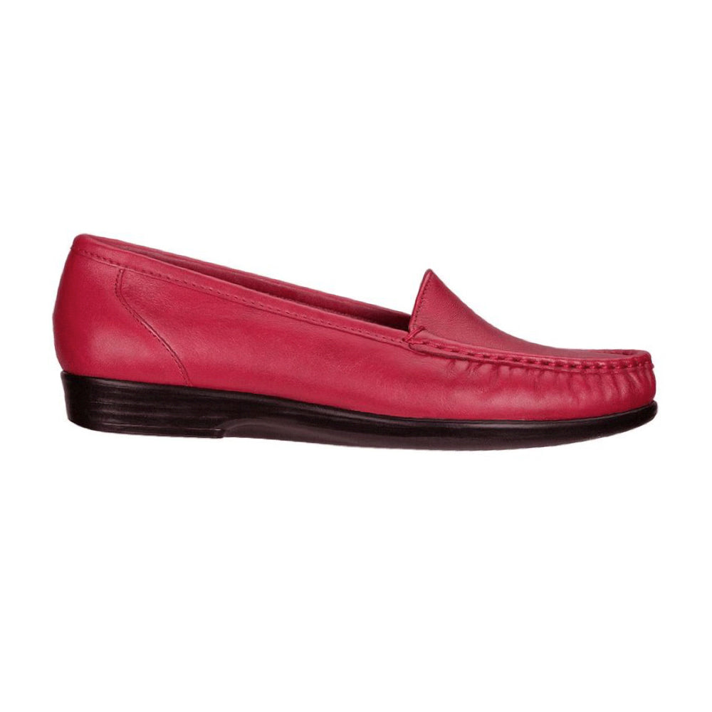 SAS Simplify moccasin loafer with timeless style in Red