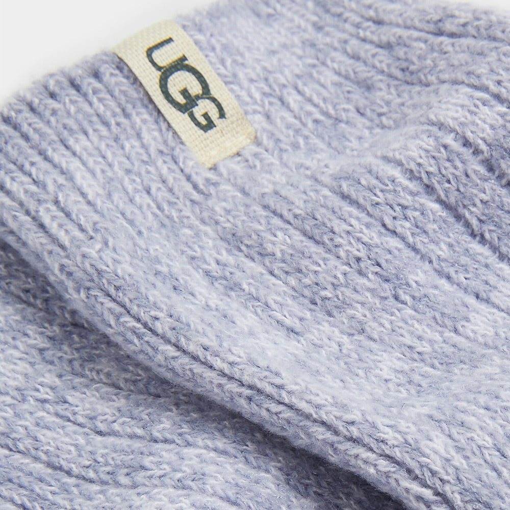 Rib Knit Slouchy Crew Sock (Icelandic Blue) detail