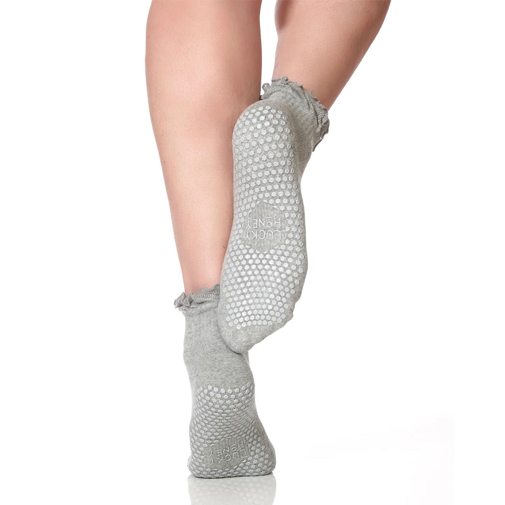 The Ruffle Sock (Grey) grip sole