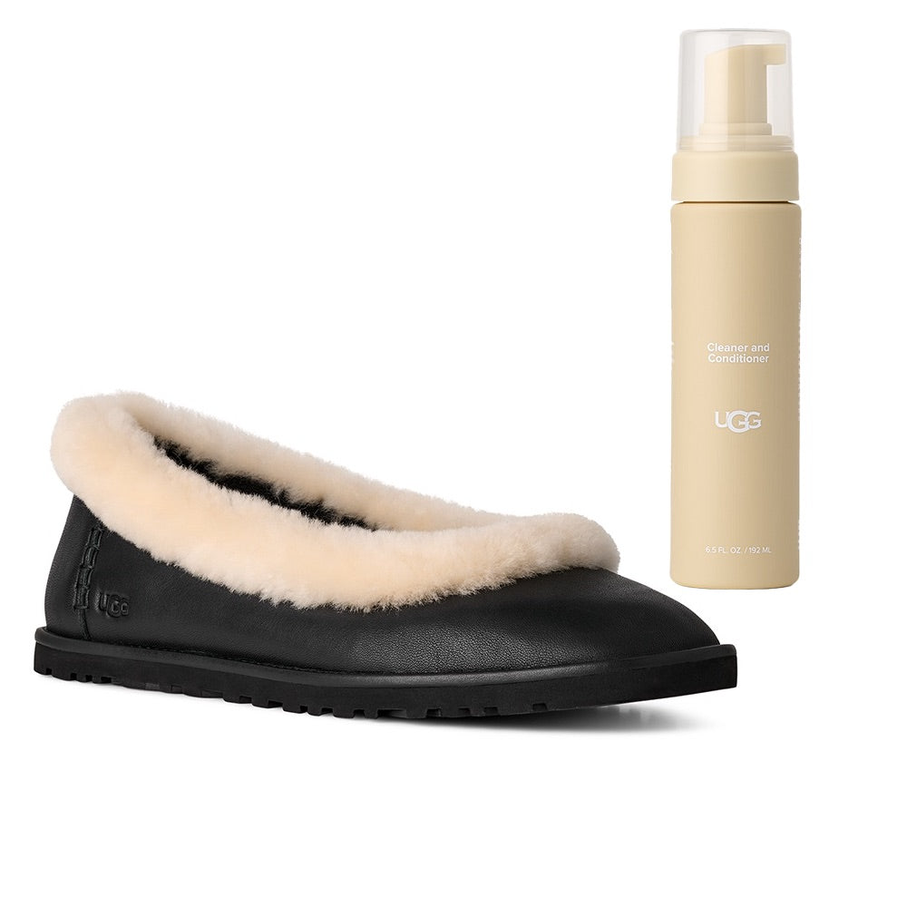 Zora Leather Ballet Flat + UGG Cleaner Bundle