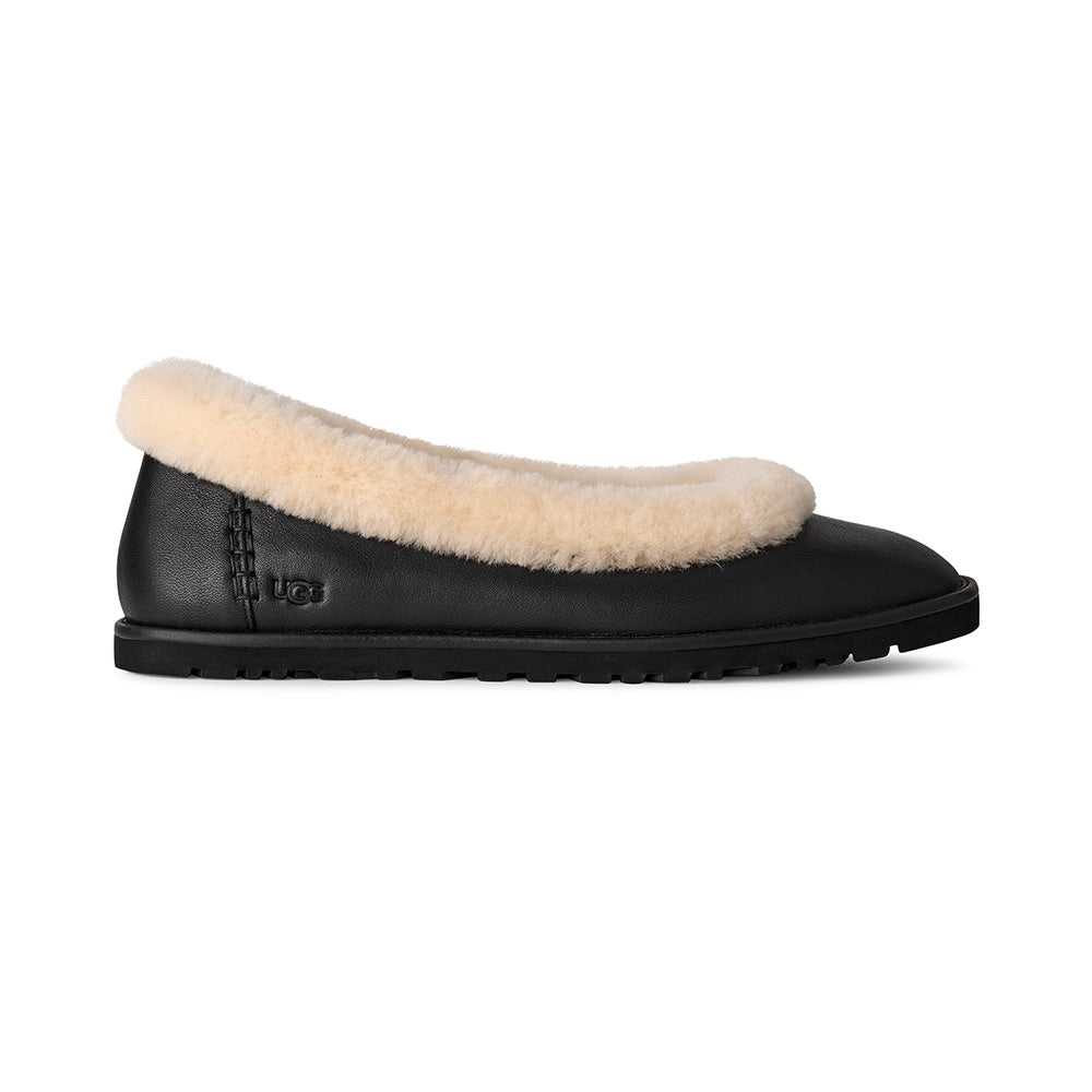 Zora Leather Ballet Flat (Black) side