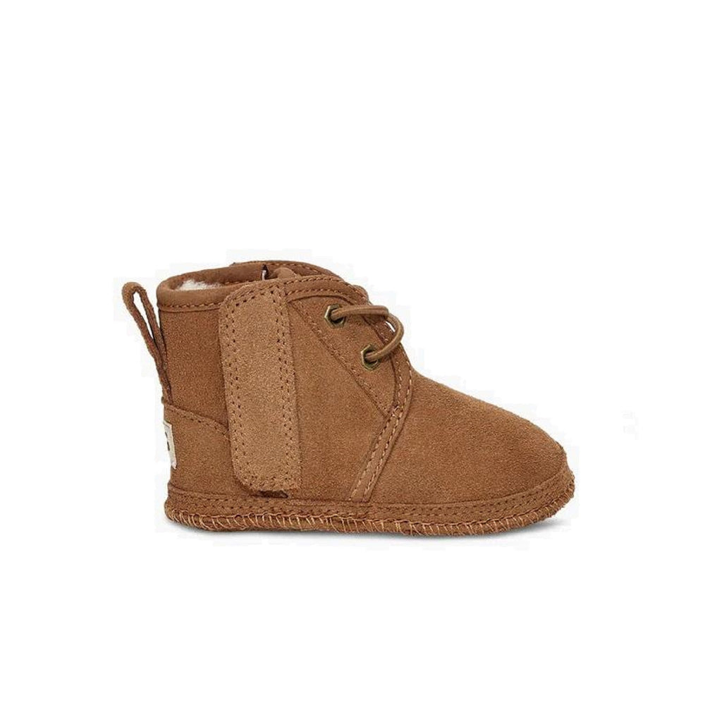 Adorable chestnut neumel boot for toddlers.