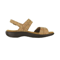 Adjustable double strap sandal with heel strap in cork.